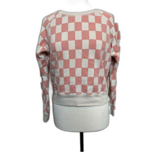 Madewell Pink and Beige Checkered Sweatshirt 100% Cotton - Women Size S